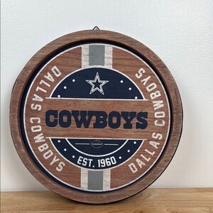 NFL Cowboys Circular Wall Art Blue and Brown